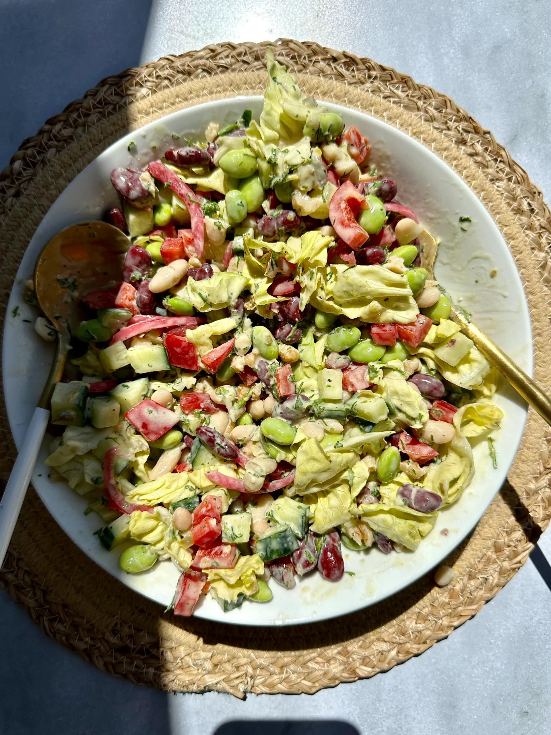 Eat the Rainbow Salad w: a Creamy Jalapeño Dressing