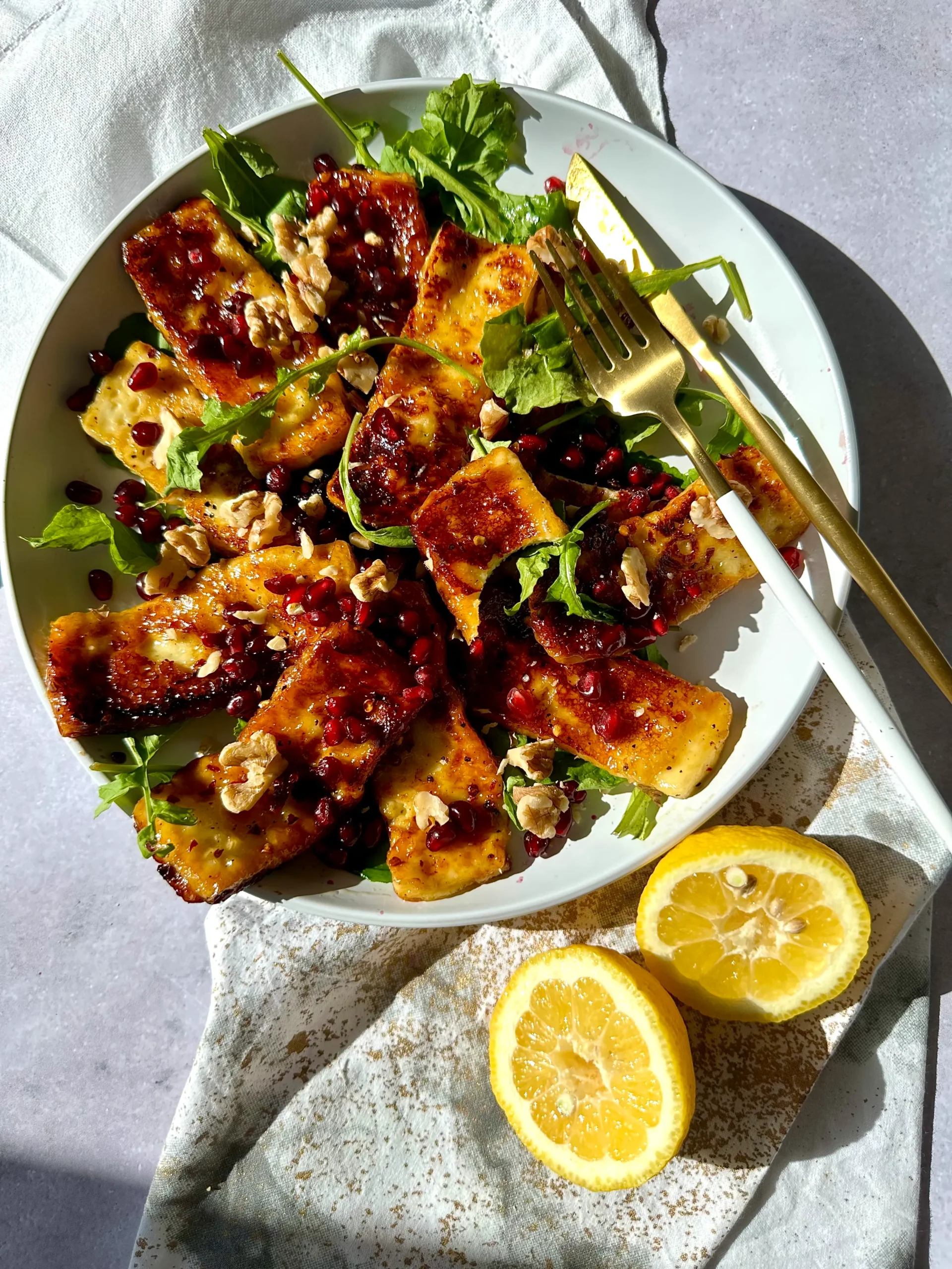 Hot Honey Halloumi Salad